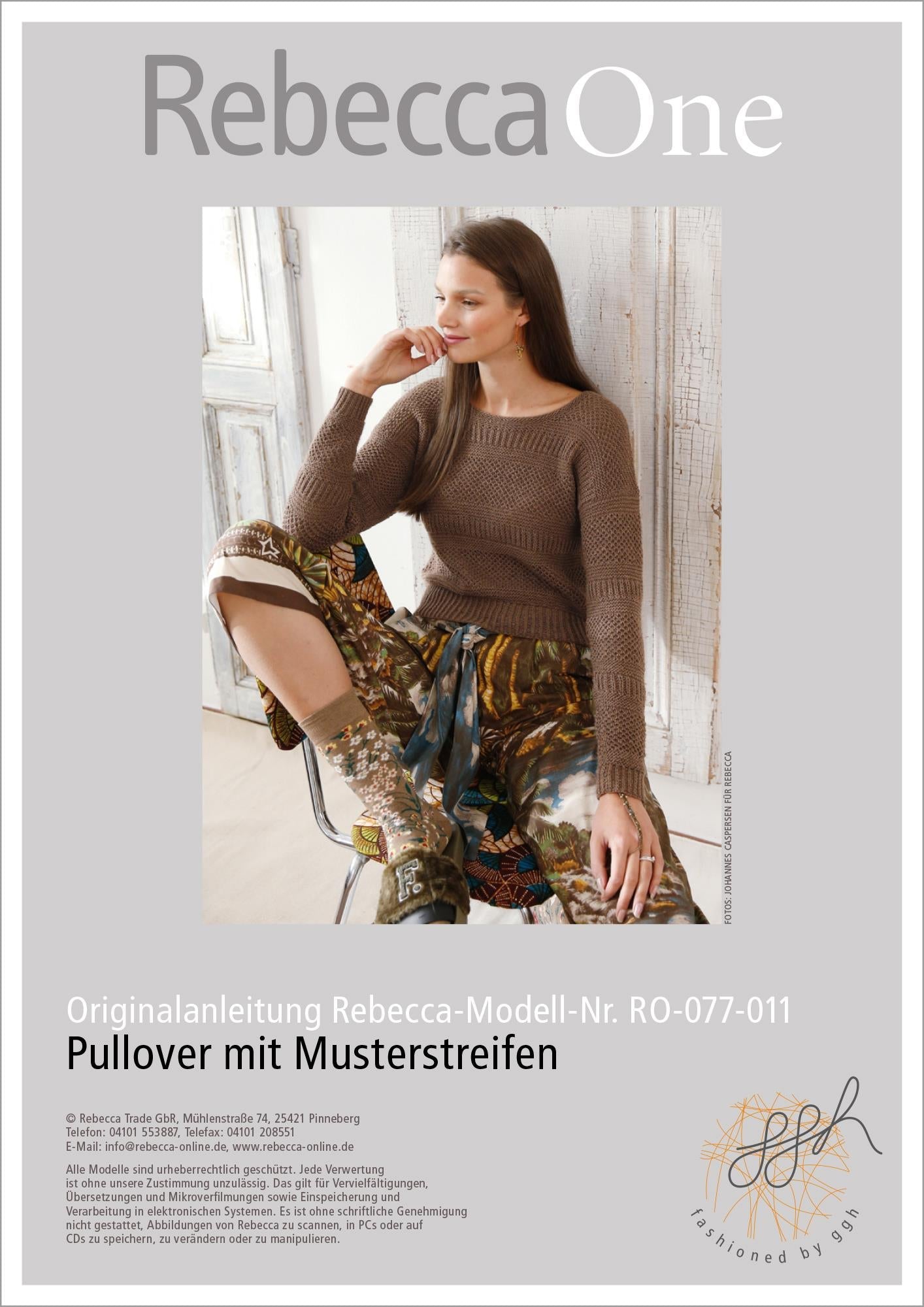 Strickanleitung - Pullover mit Musterstreifen - Rebecca - Online.de