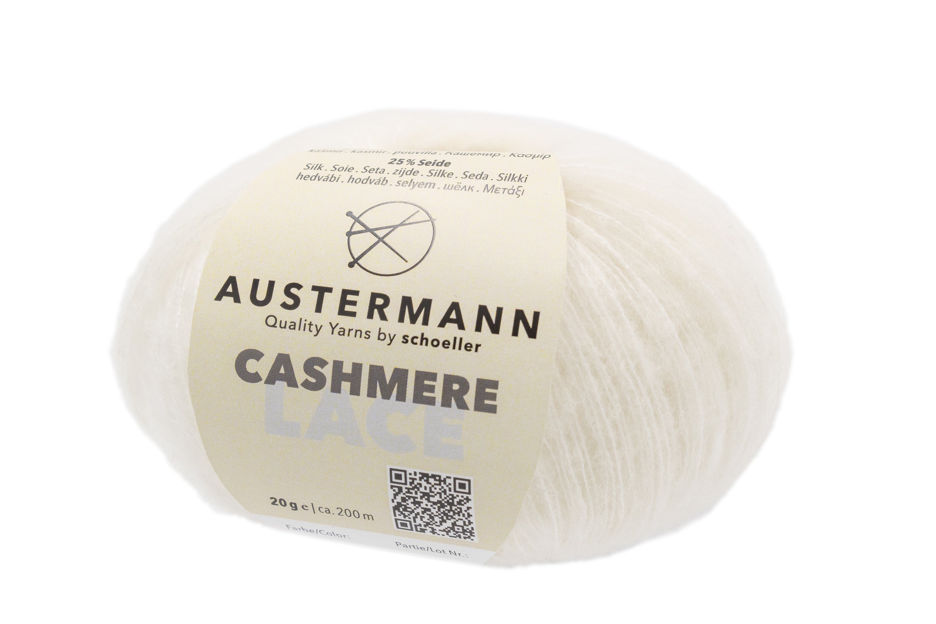 Cashmere Lace Garn | 200m/20g | Farbe: 1 - natur