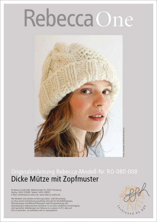 Anleitung - Dicke Mütze mit Zopfmuster | rebecca - online.de
