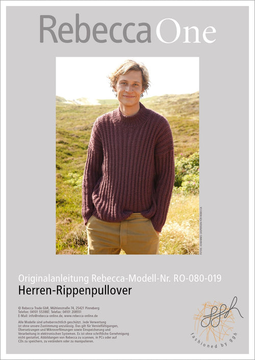 Anleitung - Herren Rippenpullover | rebecca - online.de