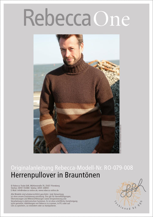 Anleitung - Herrenpulli mit Rollkragen | rebecca - online.de