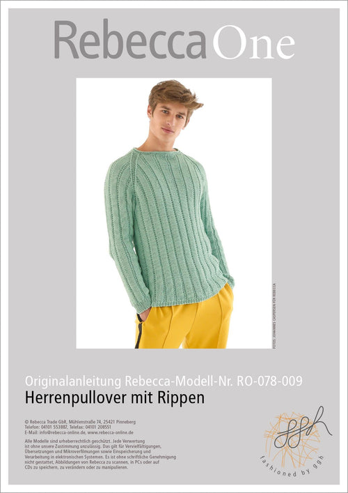 Anleitung - Herrenpullover mit Rippen | rebecca - online.de