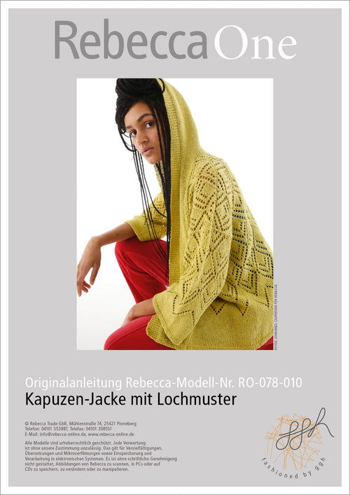 Anleitung - Kapuzen - Jacke mit Lochmuster | rebecca - online.de