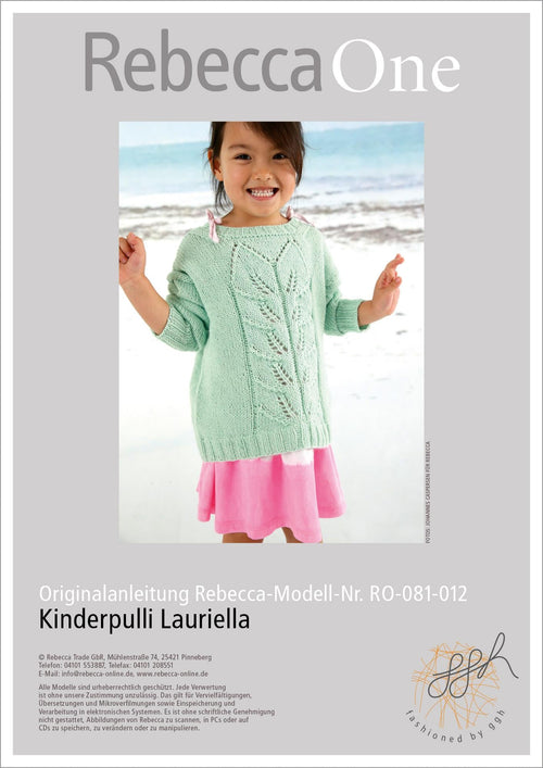 Anleitung - Kinderpulli Lauriella | rebecca - online.de