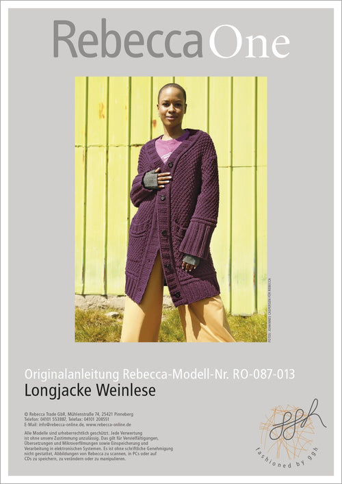 Anleitung - Longjacke Weinlese | rebecca - online.de