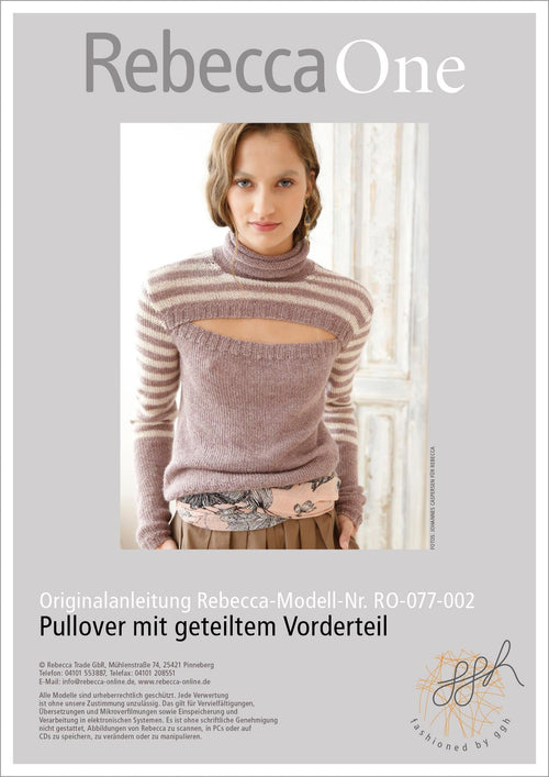 Anleitung - Pullover mit geteiltem Vorderteil | rebecca - online.de