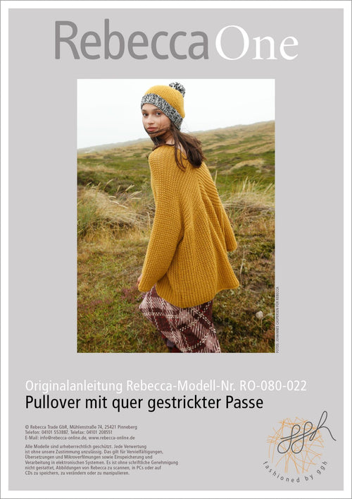 Anleitung - Pullover mit quer gestrickter Passe | rebecca - online.de