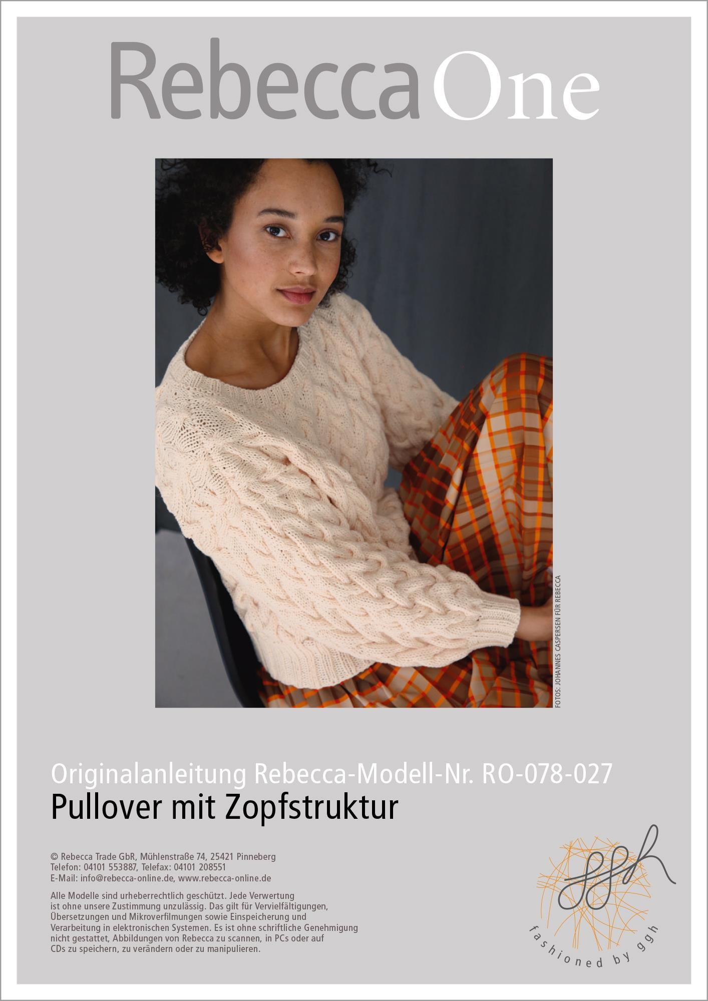Anleitung - Pullover mit Zopfstruktur - Rebecca - Online.de