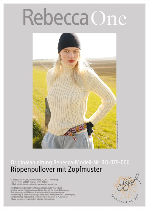 Anleitung - Rippenpullover mit Zöpfen | rebecca - online.de