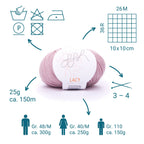 GGH Lacy | Merinowolle mit Seide | 25g - 170m | 015 - Pastell Rosa