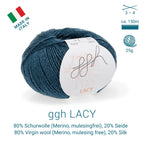 GGH Lacy | Merinowolle mit Seide | 25g - 170m | 025 - Petrol