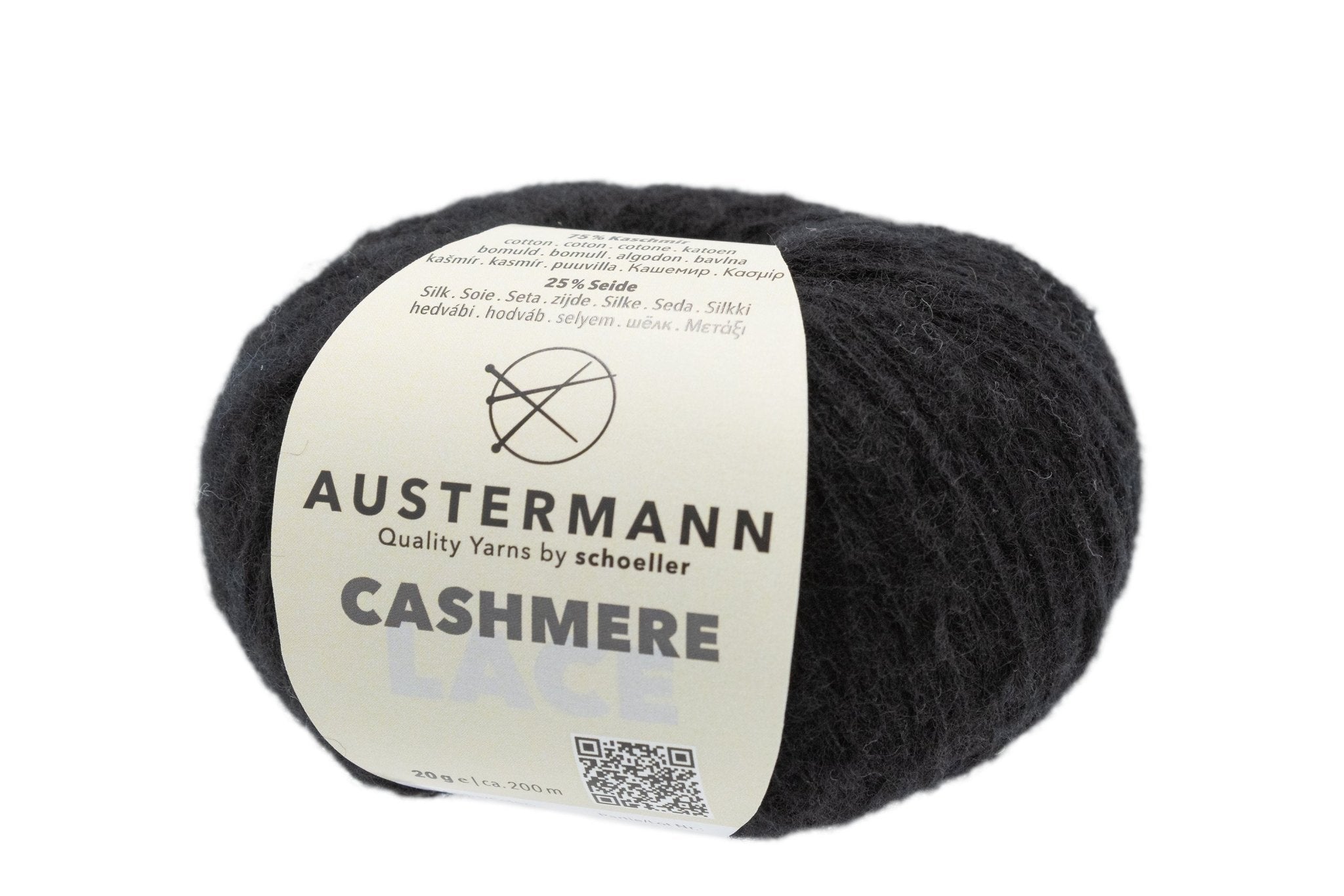 Cashmere Lace Garn | 200m/20g | Farbe: 13 - schwarz | rebecca-online.de