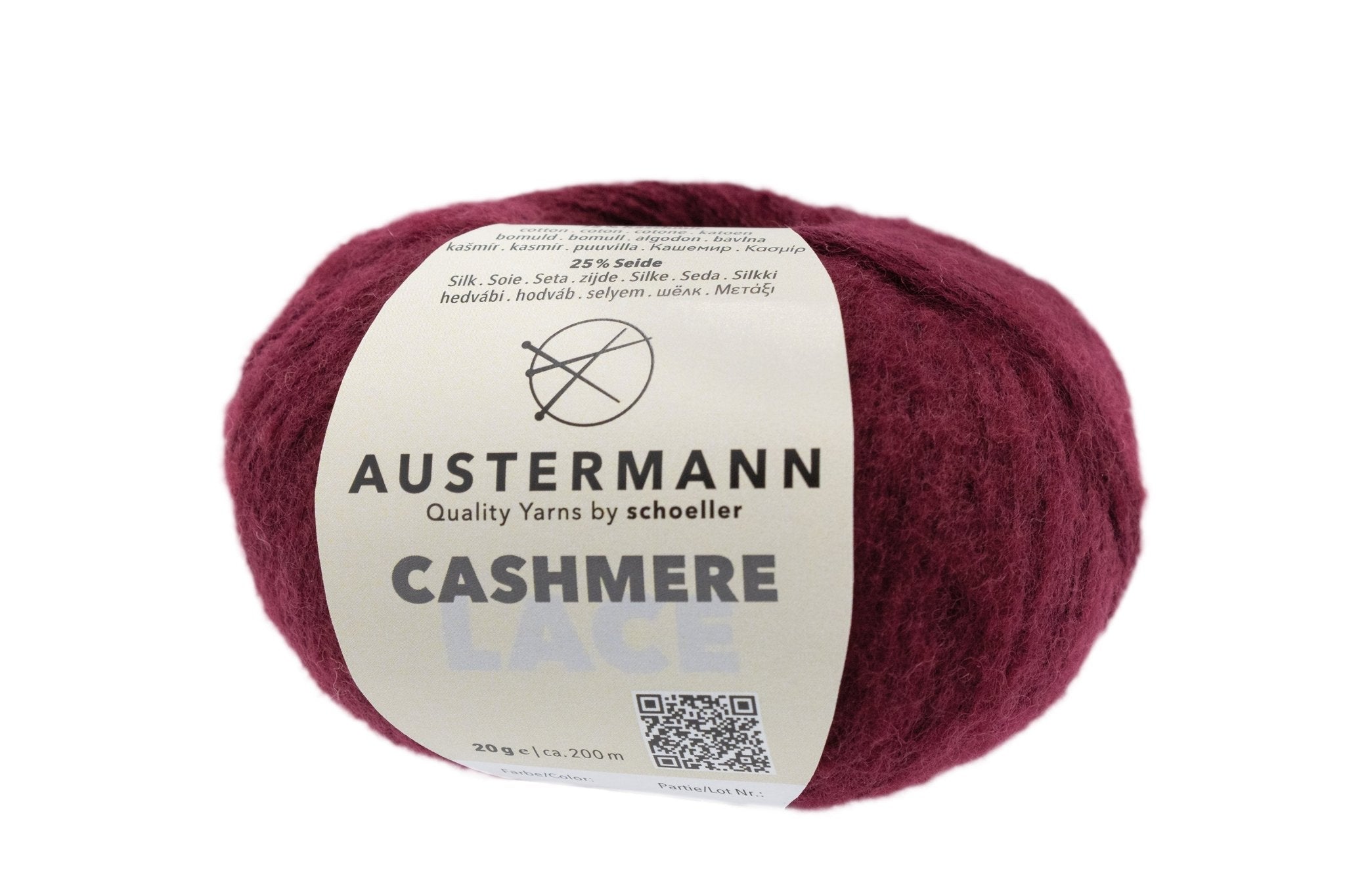 Cashmere Lace Garn | 200m/20g | Farbe: 6 - bordeaux | rebecca-online.de