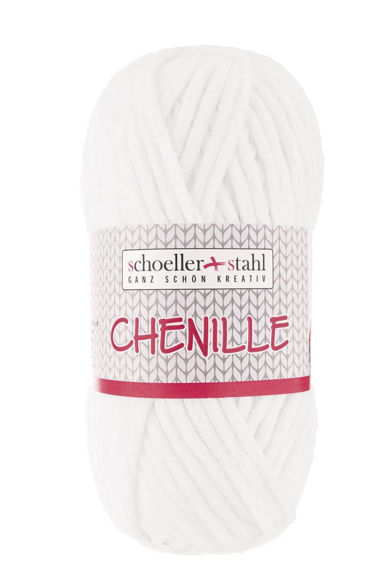 CHENILLE Wolle | 100g | Farbe 01 - Weiss - Rebecca - Online.de