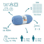 ElbSox Pier 4 | 100g Sockenwolle | 009 - Himmelblau - Rebecca - Online.de