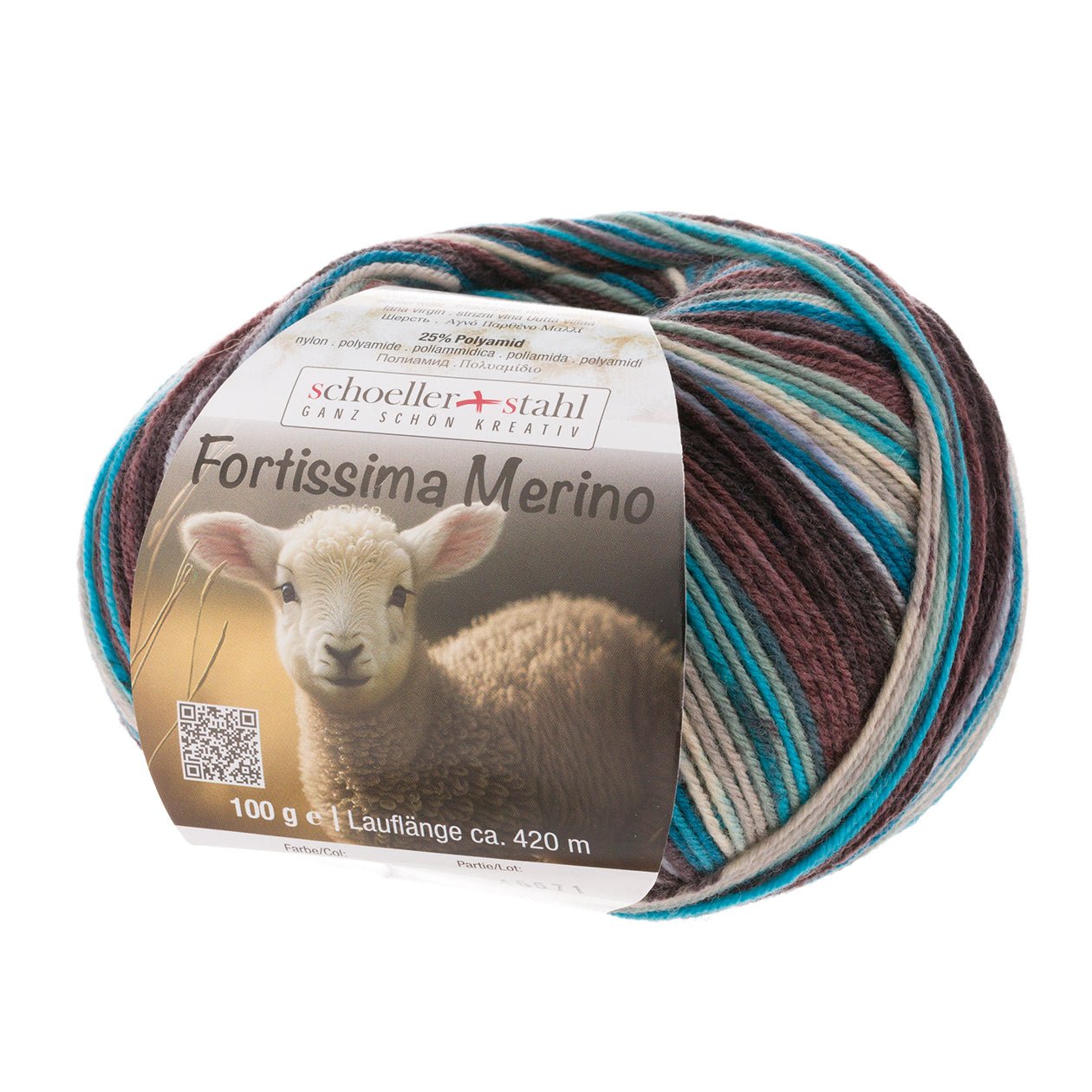 Fortissima 4 - fach Merino - Sockenwolle 100g | Farbe 108 - ISLAND - rebecca - online.de