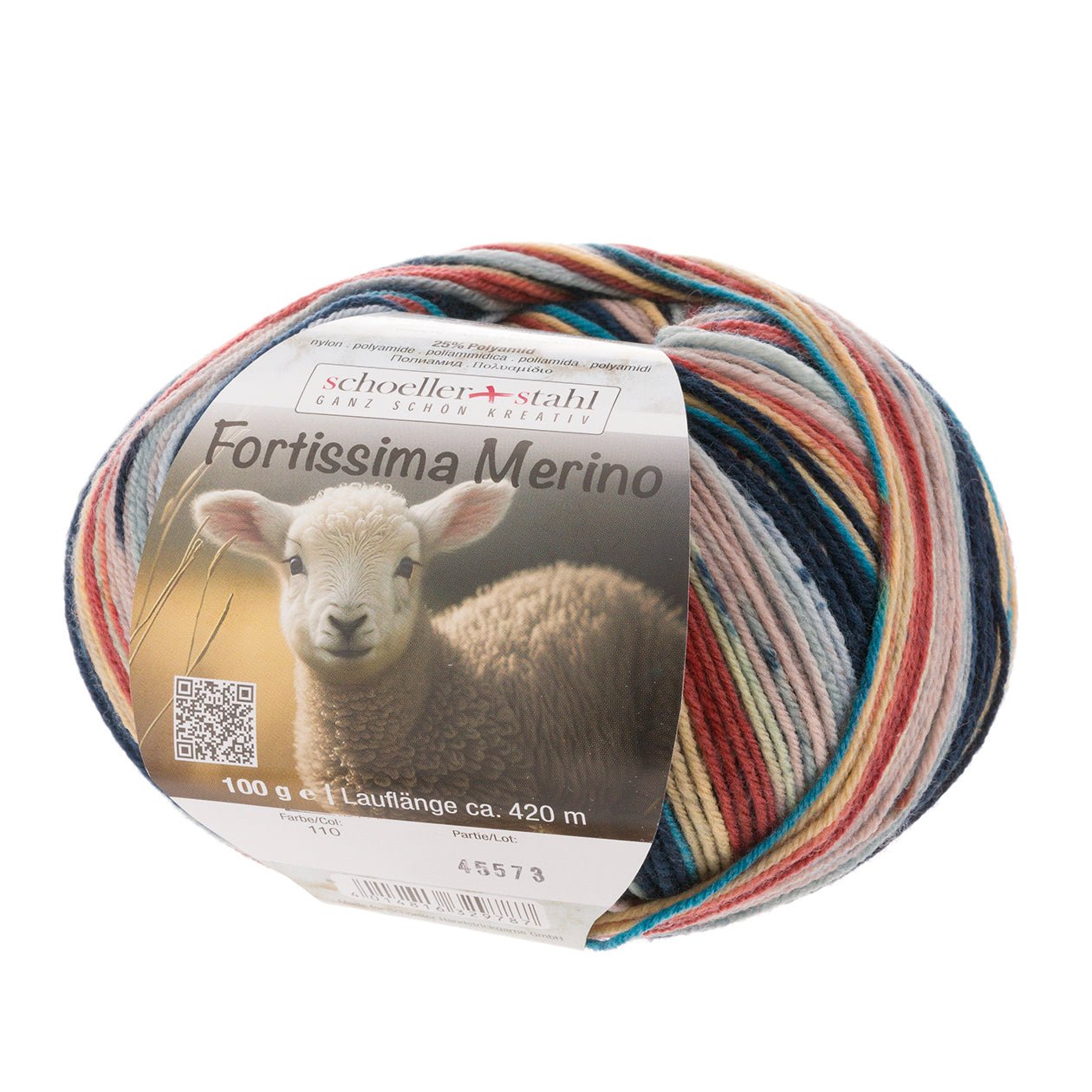 Fortissima 4 - fach Merino - Sockenwolle 100g | Farbe 110 - ACHAT - rebecca - online.de