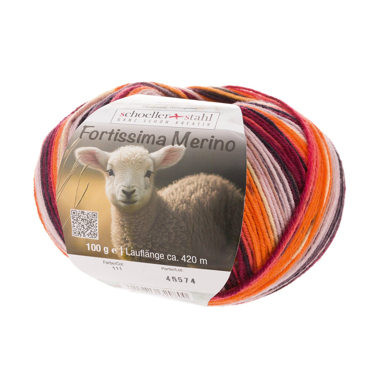 Fortissima 4 - fach Merino - Sockenwolle 100g | Farbe 111 - DAHLIE - rebecca - online.de