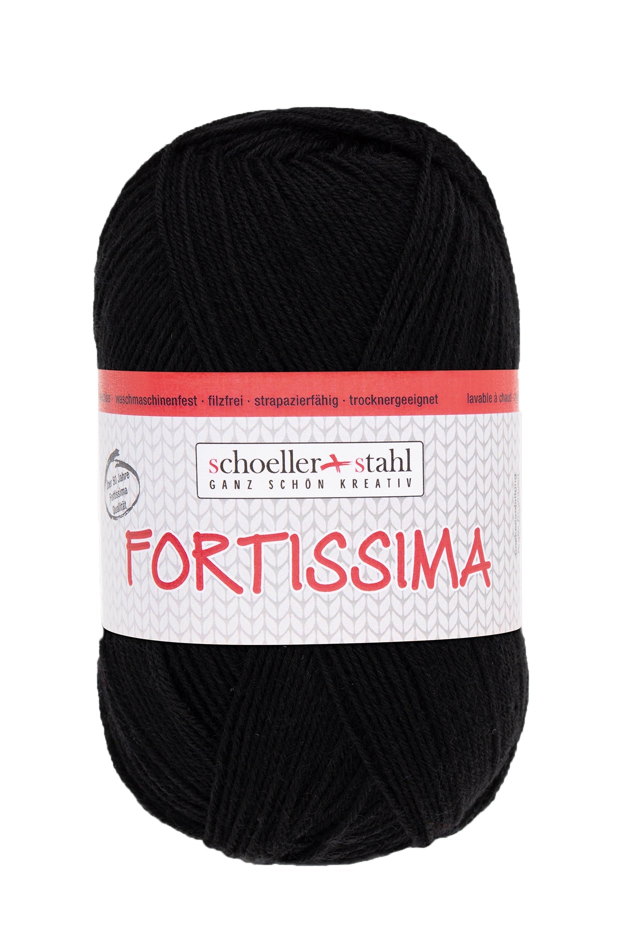 Fortissima 4 - fach Uni - Sockenwolle 100g | Farbe 2002 - SCHWARZ - rebecca - online.de