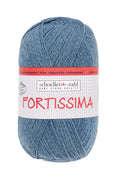 Fortissima 4 - fach Uni - Sockenwolle 100g | Farbe 2033 - JEANS - MELIERT - rebecca - online.de