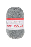 Fortissima 4 - fach Uni - Sockenwolle 100g | Farbe 2056 - HELLGRAU - MELIERT | rebecca - online.de