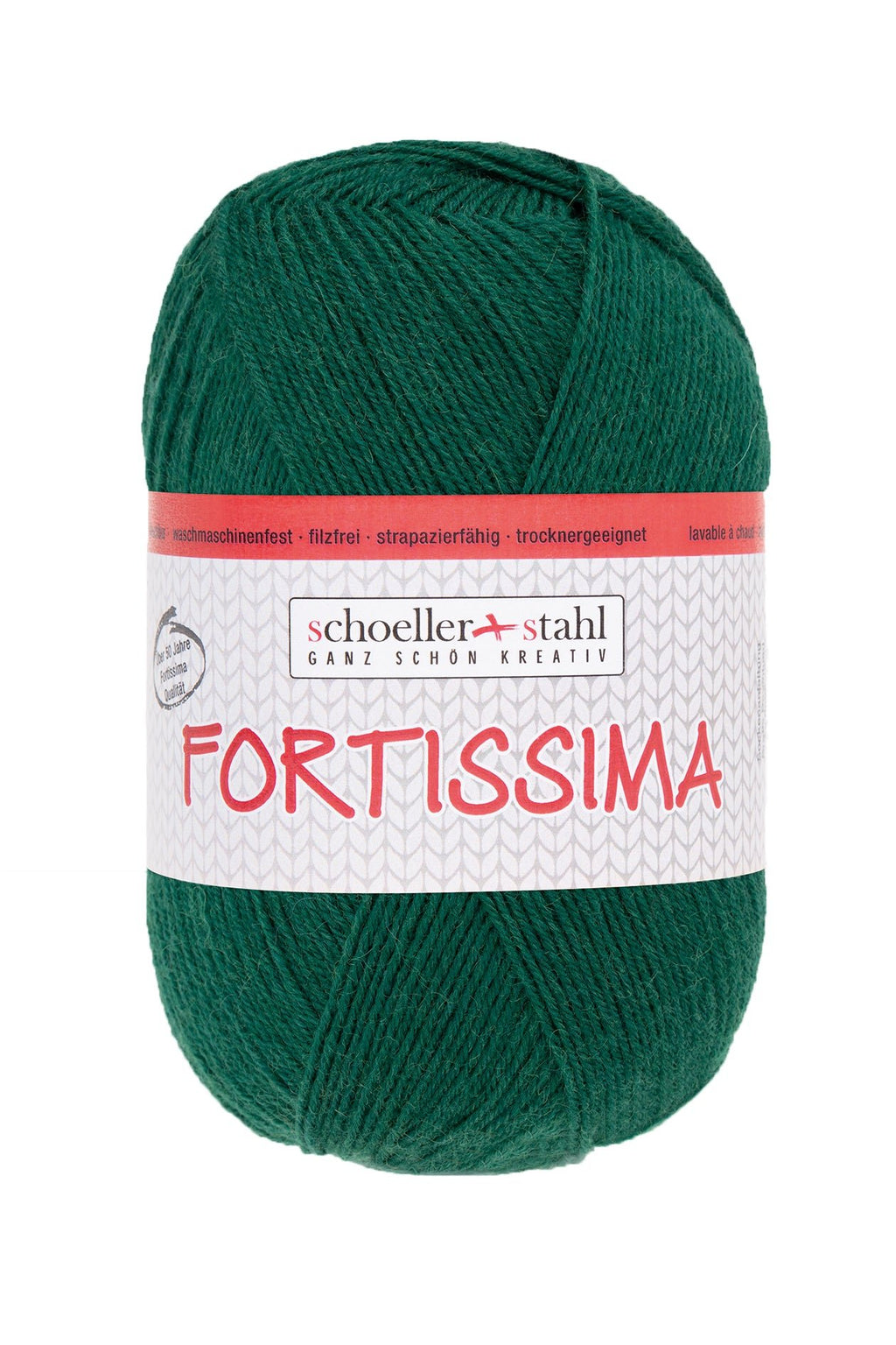 Fortissima 4 - fach Uni - Sockenwolle 100g | Farbe 2092 - DUNKELGRUEN - rebecca - online.de
