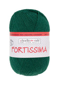 Fortissima 4 - fach Uni - Sockenwolle 100g | Farbe 2092 - DUNKELGRUEN - rebecca - online.de