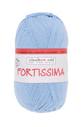 Fortissima 4 - fach Uni - Sockenwolle 100g | Farbe 2101 - HELLBLAU | rebecca - online.de