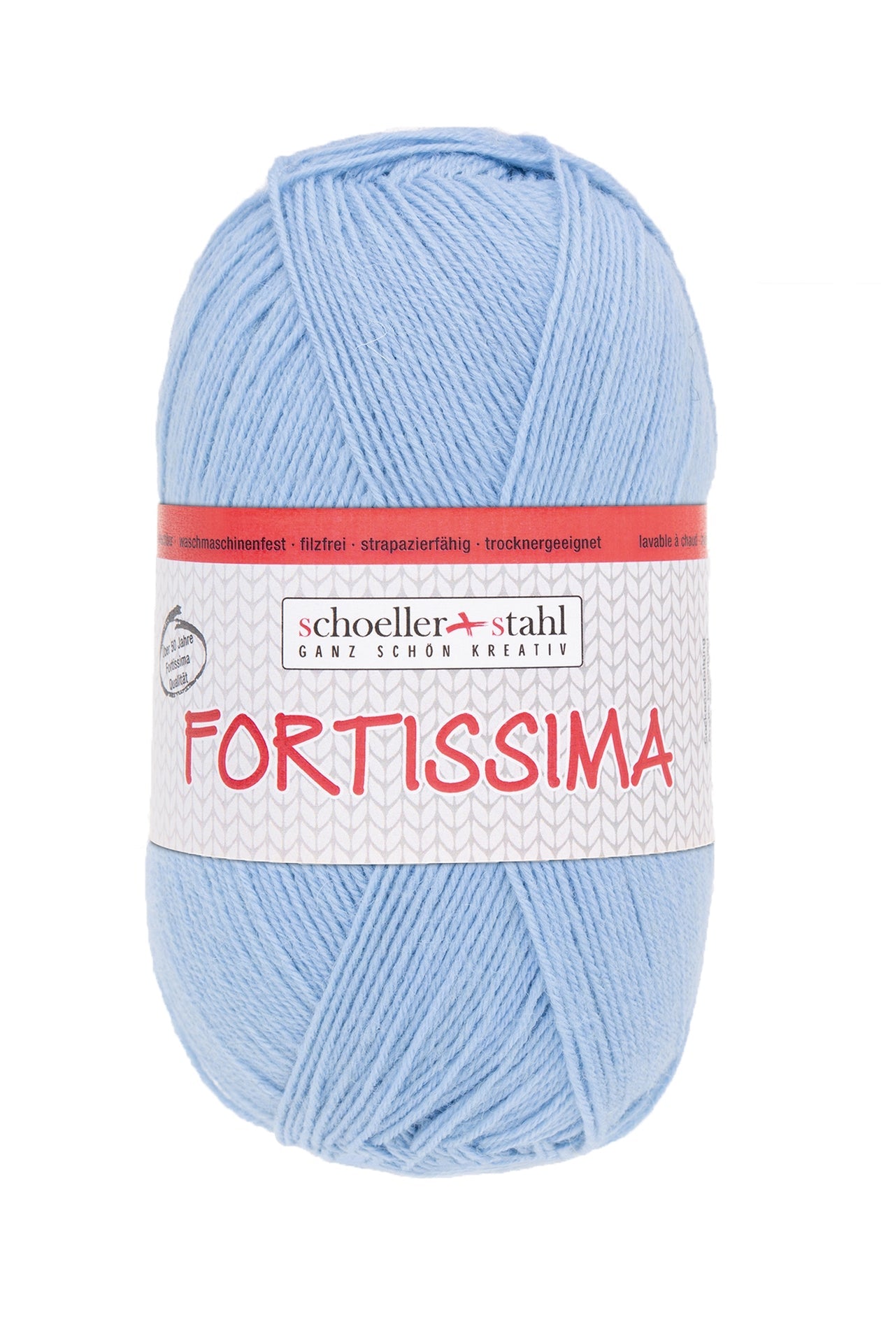 Fortissima 4 - fach Uni - Sockenwolle 100g | Farbe 2101 - HELLBLAU | rebecca - online.de