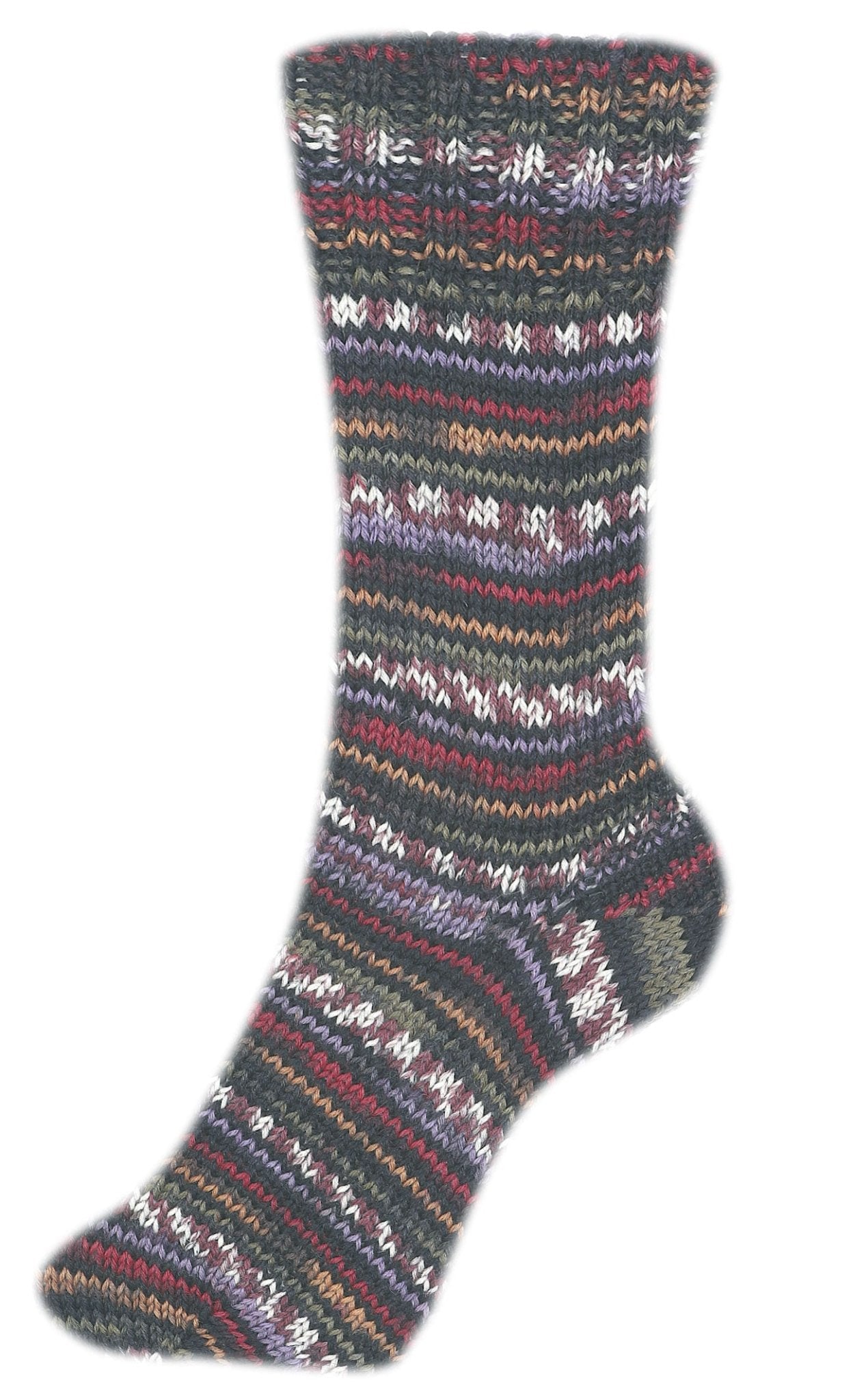 Fortissima 6 - fach bunte Sockenwolle 150g | Farbe 163 - BORDEAUX - BUNT - rebecca - online.de