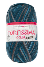 Fortissima 6 - fach bunte Sockenwolle 150g | Farbe 164 - TIEFSEE - rebecca - online.de