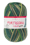 Fortissima 6 - fach bunte Sockenwolle 150g | Farbe 167 - DSCHUNGEL - rebecca - online.de