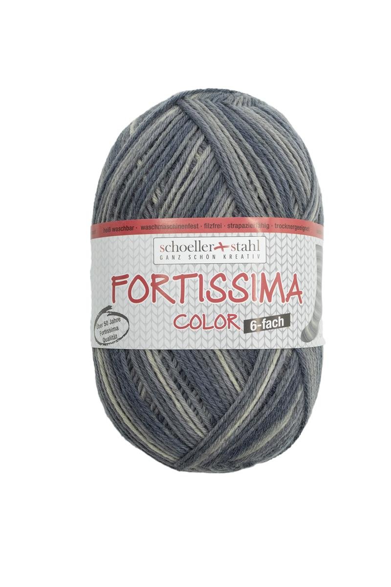 Fortissima 6 - fach bunte Sockenwolle 150g | Farbe 469 - ONYX - rebecca - online.de