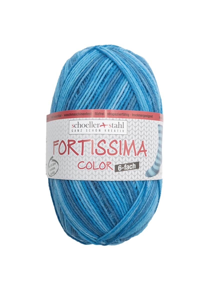 Fortissima 6 - fach bunte Sockenwolle 150g | Farbe 471 - LAPISLAZULI - rebecca - online.de
