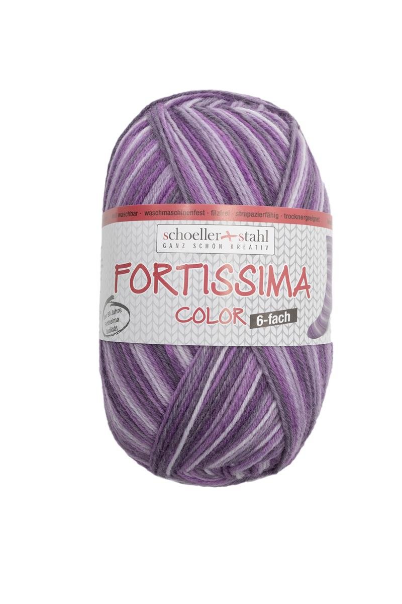 Fortissima 6 - fach bunte Sockenwolle 150g | Farbe 472 - AMETHYST - rebecca - online.de