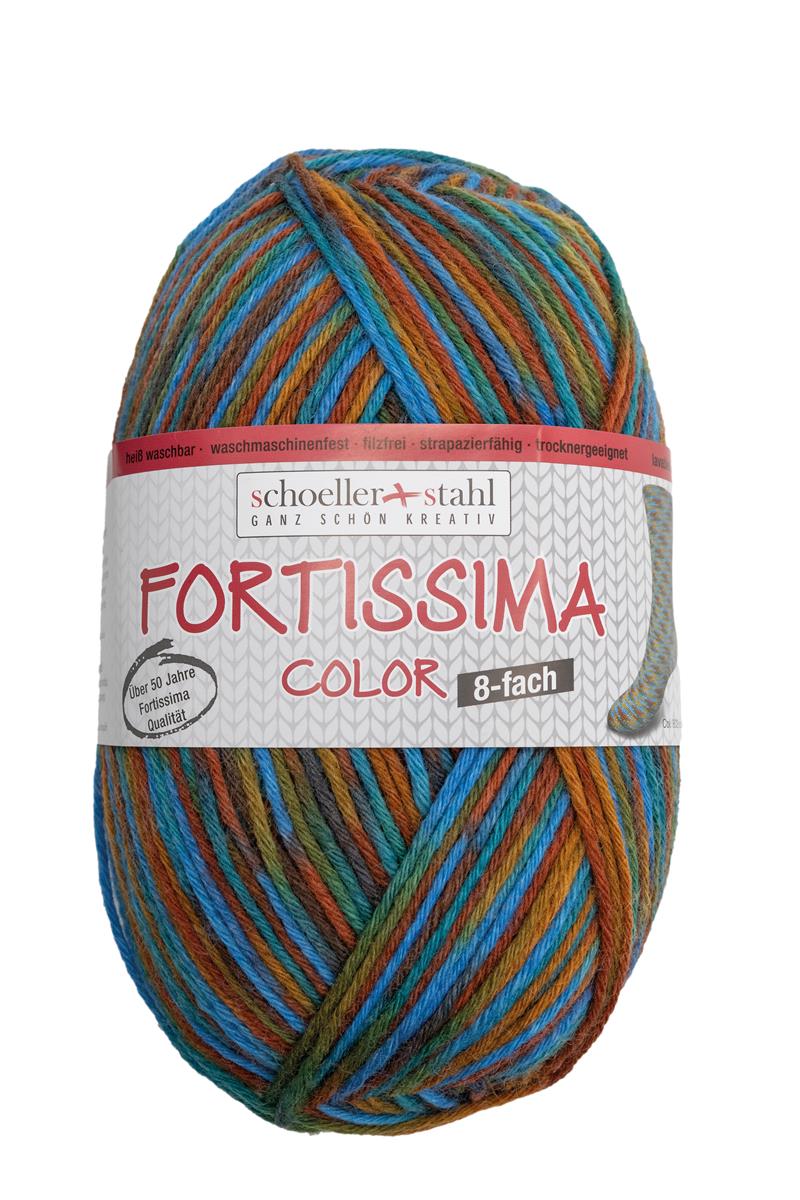 Fortissima 8 - fach bunte Sockenwolle 150g | Farbe 802 - SCHLEHE - rebecca - online.de