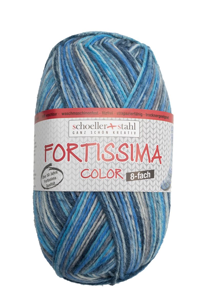 Fortissima 8 - fach bunte Sockenwolle 150g | Farbe 806 - BACHLAUF - rebecca - online.de
