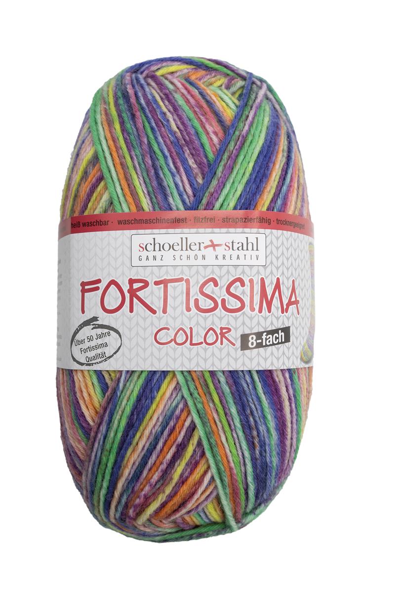 Fortissima 8 - fach bunte Sockenwolle 150g | Farbe 810 - REGENBOGEN - rebecca - online.de