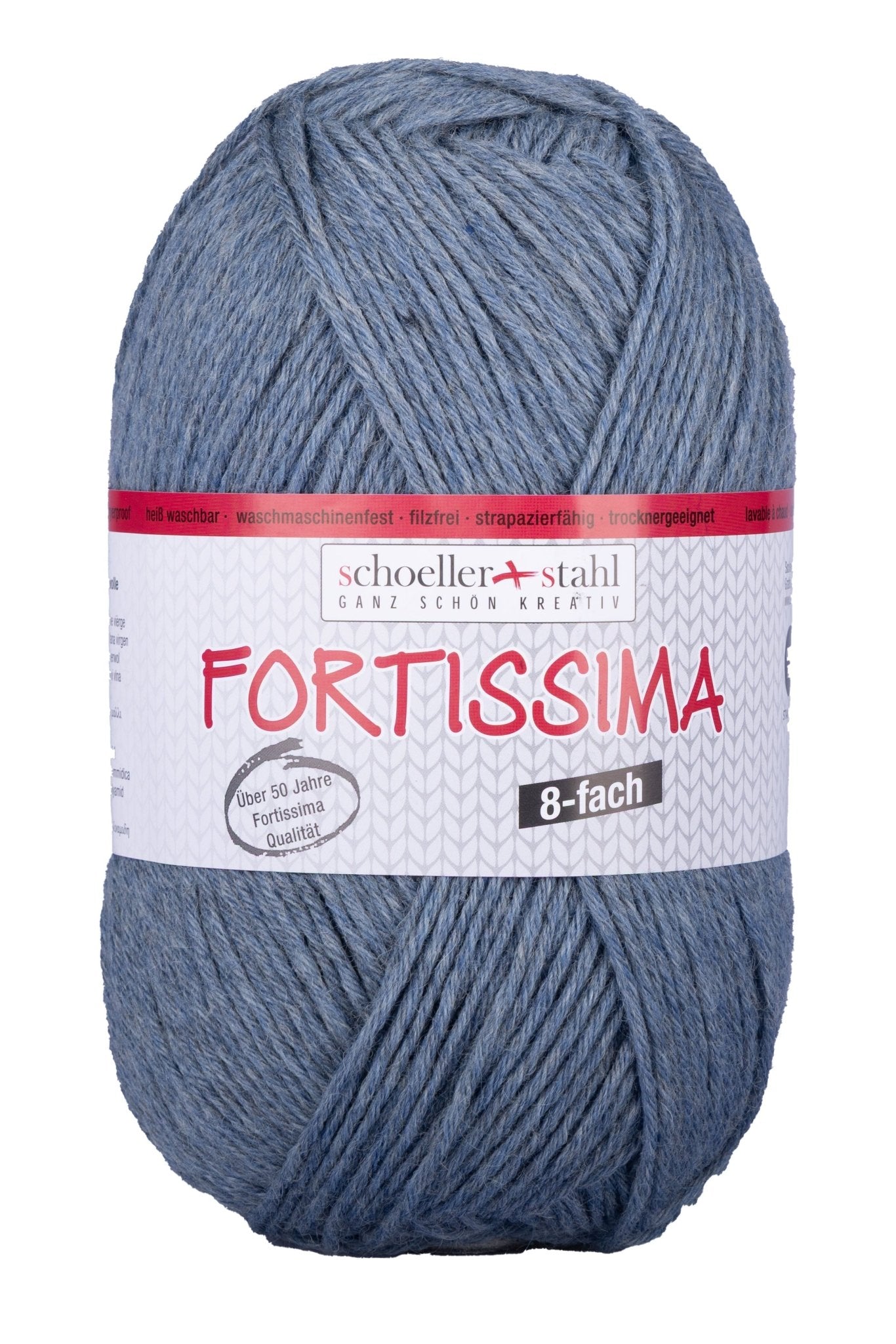 Fortissima 8 - fach Sockenwolle 150g | Farbe 8033 - JEANS - rebecca - online.de