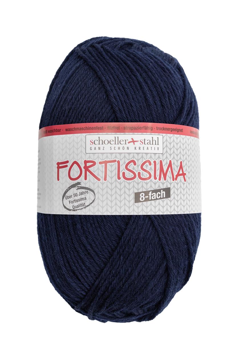 Fortissima 8 - fach Sockenwolle 150g | Farbe 8040 - NACHTBLAU - rebecca - online.de