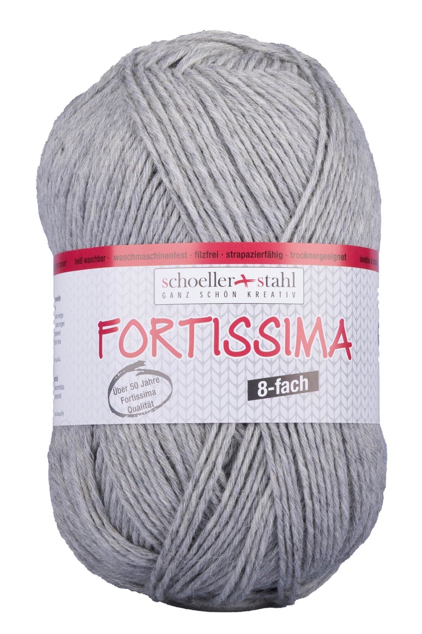 Fortissima 8 - fach Sockenwolle 150g | Farbe 8055 - GRAU - MELIERT - rebecca - online.de