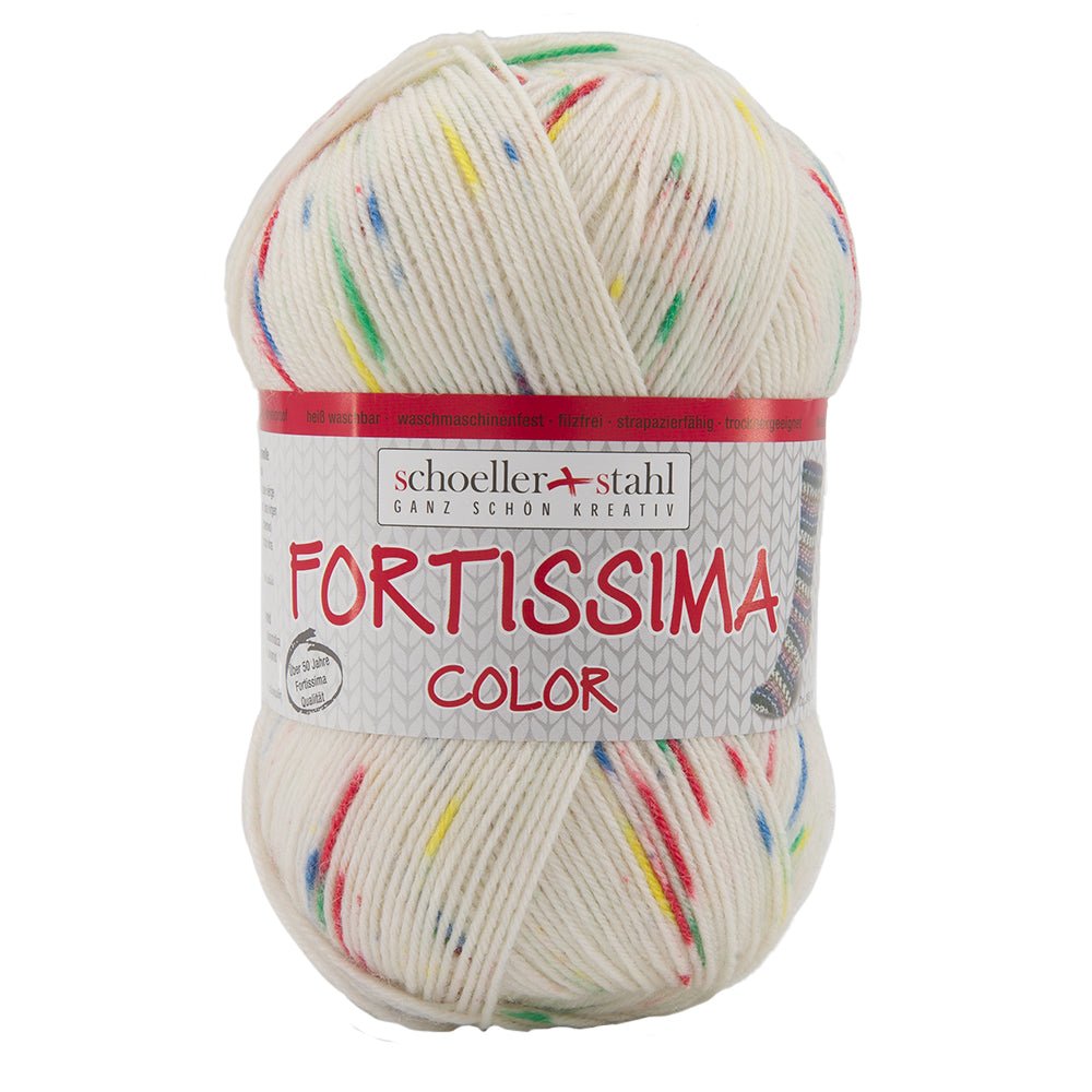 Fortissima bunte 4 - fach Sockenwolle | Farbe 2401 - DAISY - rebecca - online.de