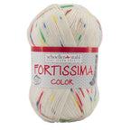 Fortissima bunte 4 - fach Sockenwolle | Farbe 2401 - DAISY - rebecca - online.de