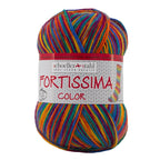 Fortissima bunte 4 - fach Sockenwolle | Farbe 2402 - LAMPION - rebecca - online.de