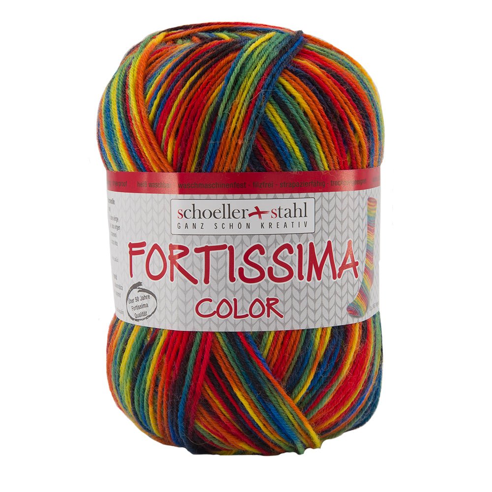 Fortissima bunte 4 - fach Sockenwolle | Farbe 2405 - KILT - rebecca - online.de