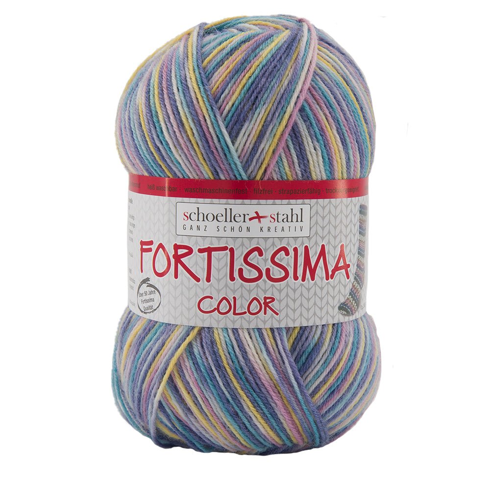 Fortissima bunte 4 - fach Sockenwolle | Farbe 2411 - NATUR - rebecca - online.de