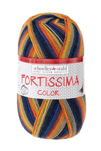 Fortissima bunte 4 - fach Sockenwolle | Farbe 2433 - YOKOHAMA - rebecca - online.de