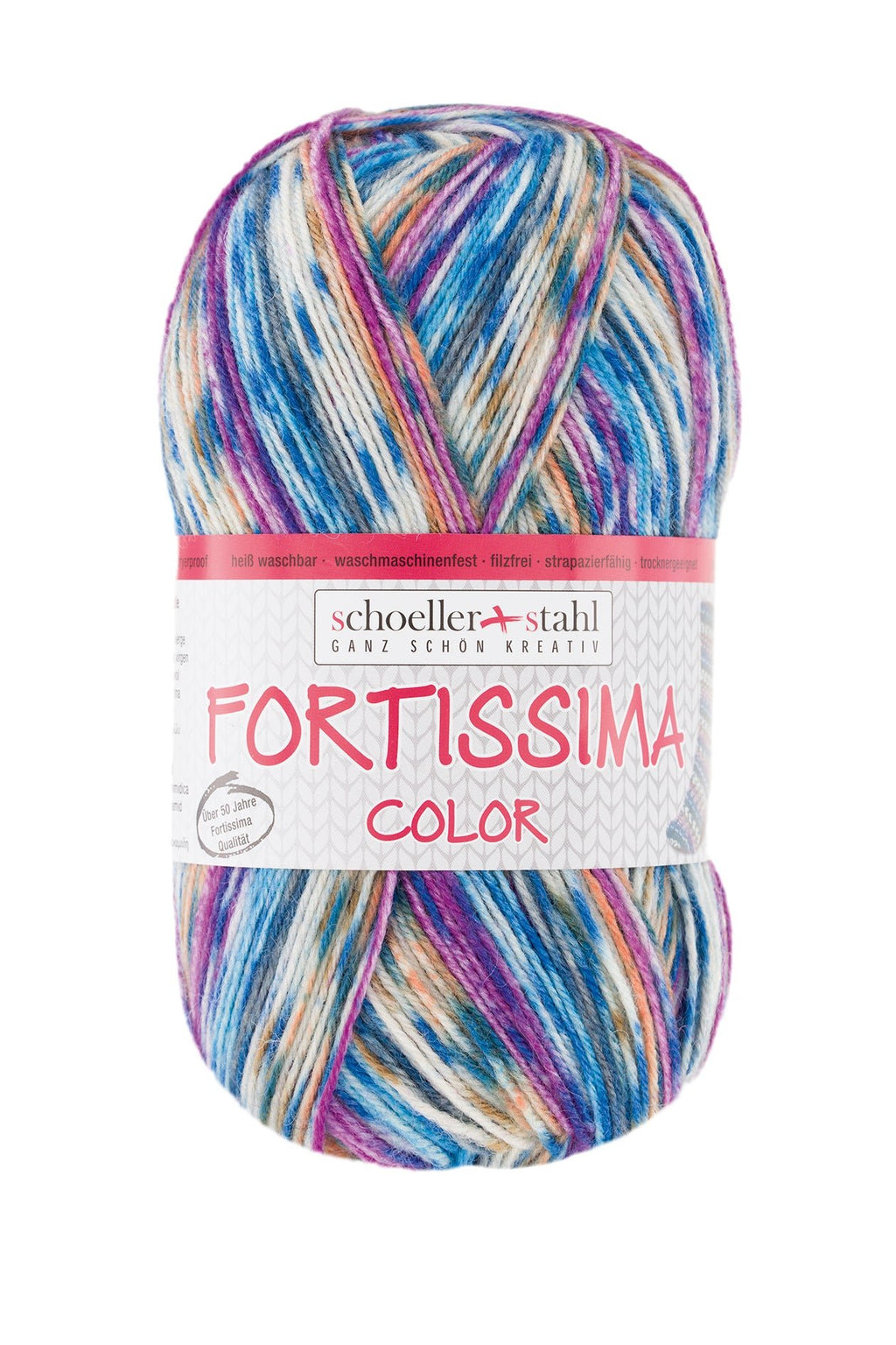 Fortissima bunte 4 - fach Sockenwolle | Farbe 2481 - HOLUNDER - rebecca - online.de