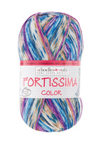 Fortissima bunte 4 - fach Sockenwolle | Farbe 2481 - HOLUNDER - rebecca - online.de