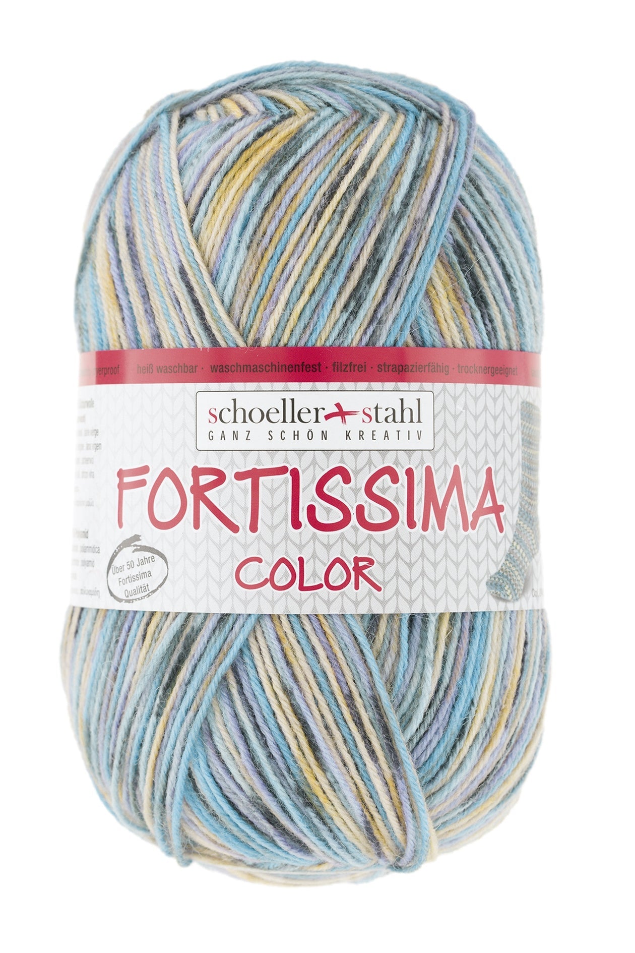 Fortissima bunte 4 - fach Sockenwolle | Farbe 2483 - KIESEL - rebecca - online.de